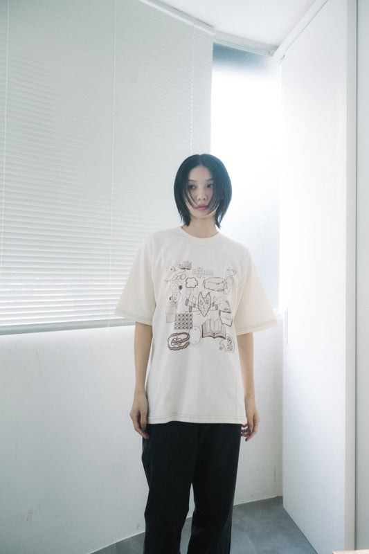 diary x Keterthekitty Morning T-shirt (CREAM)