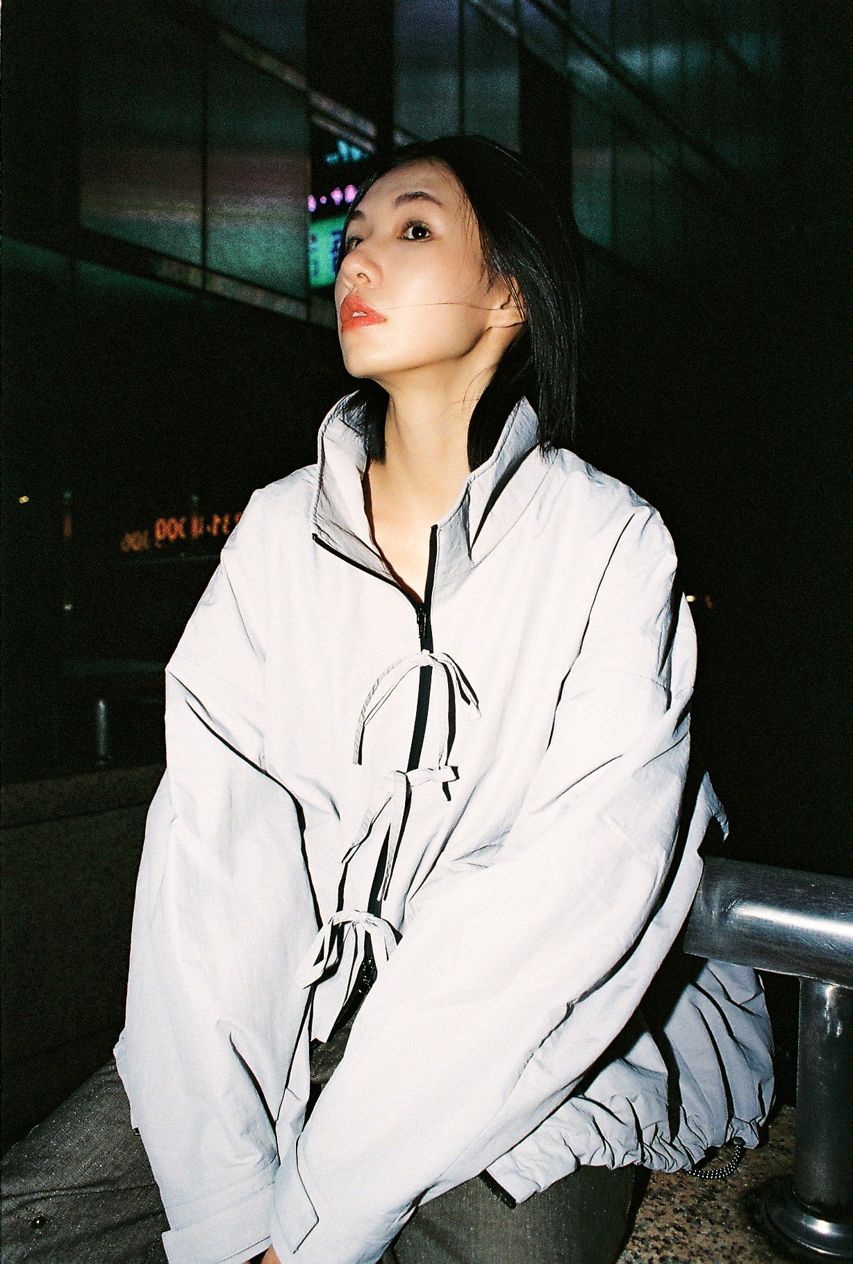 FRONT RIBBON JACKET (LIGHT GRAY)