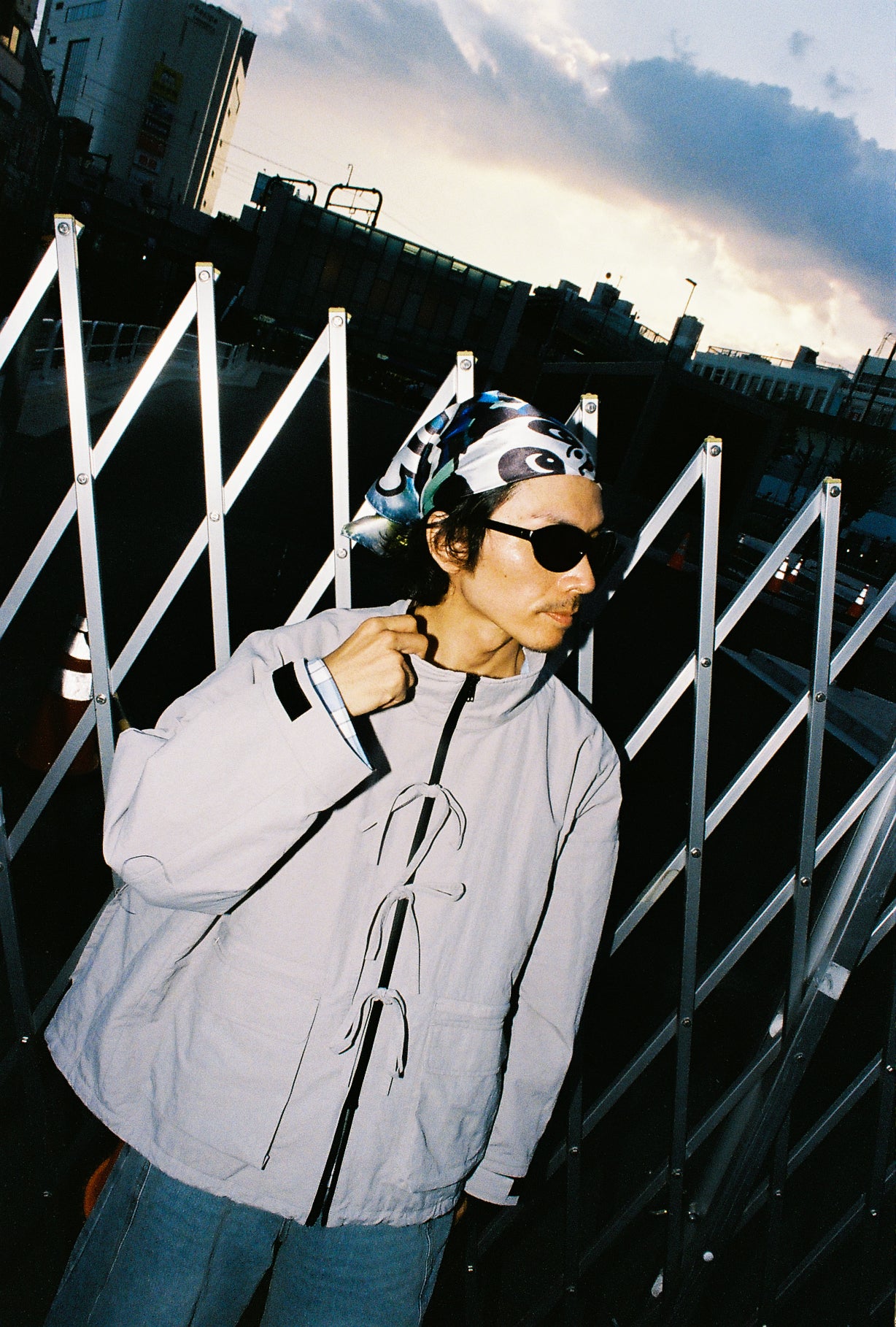 FRONT RIBBON JACKET (LIGHT GRAY)