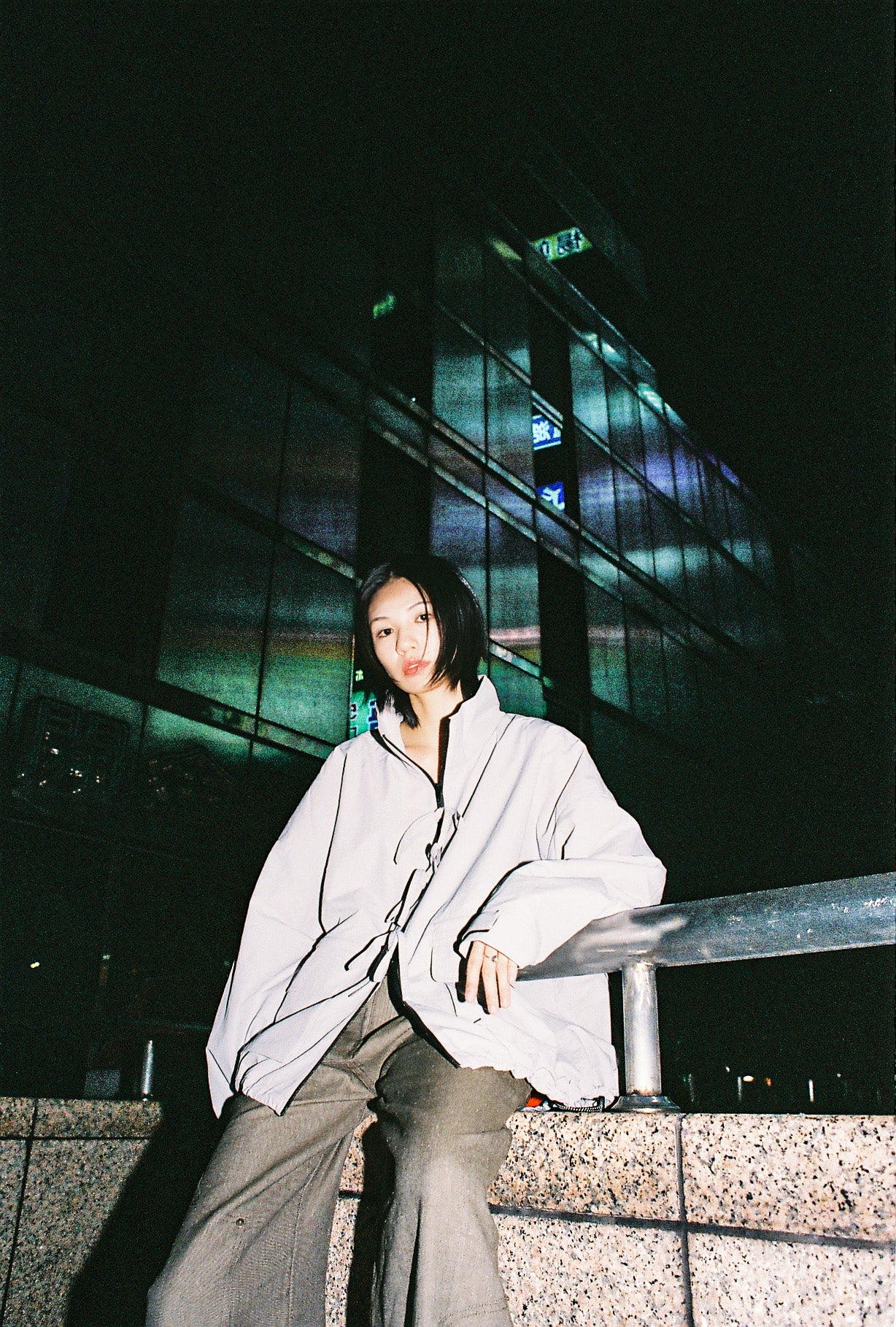 FRONT RIBBON JACKET (LIGHT GRAY)