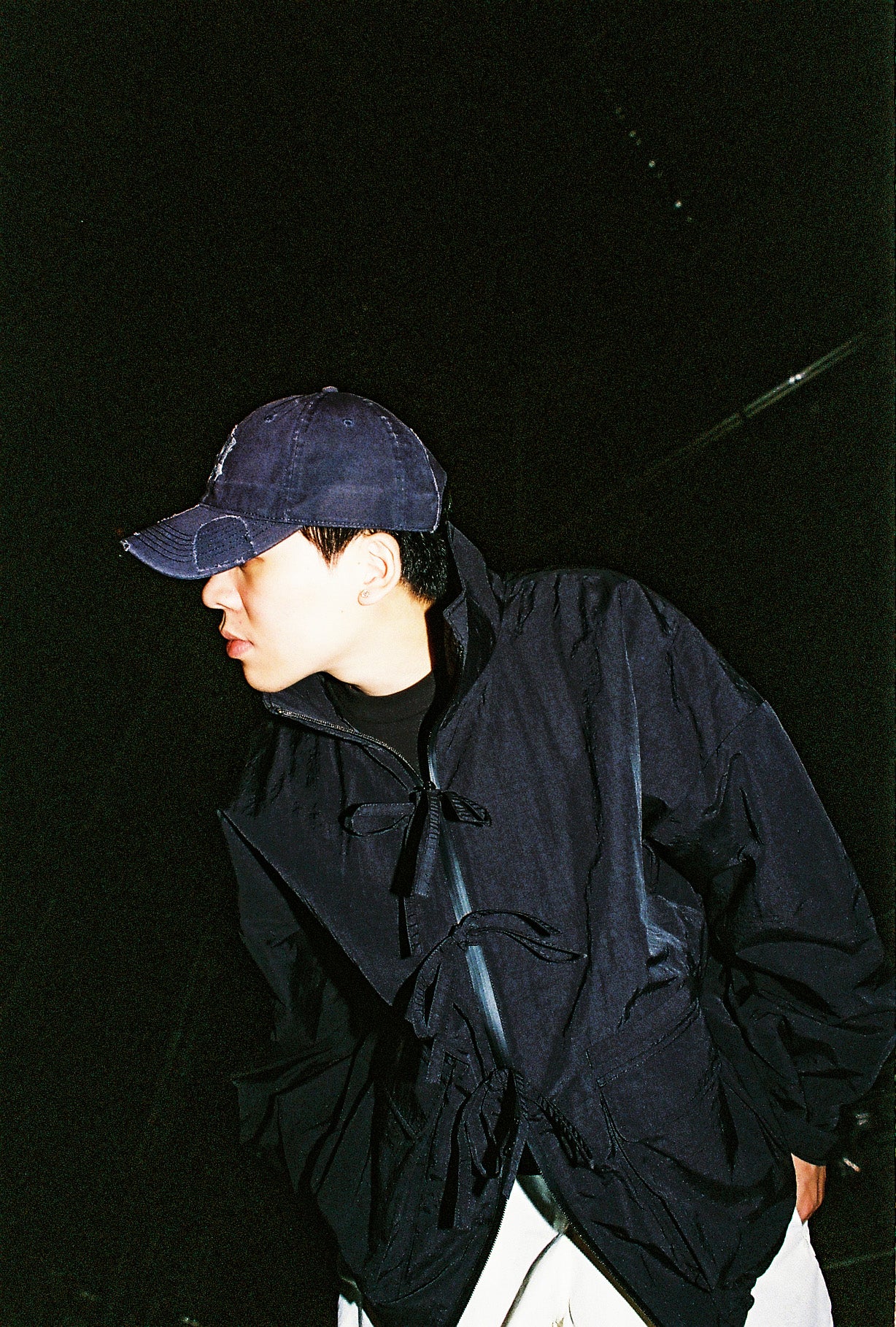 FRONT RIBBON JACKET (BLACK)