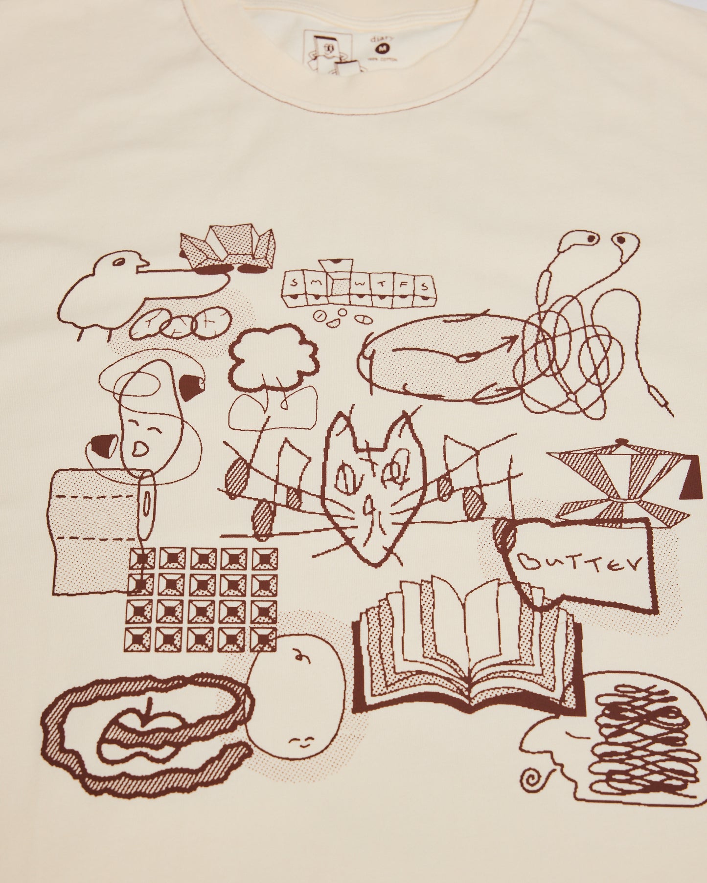 diary x Keterthekitty Morning T-shirt (CREAM)