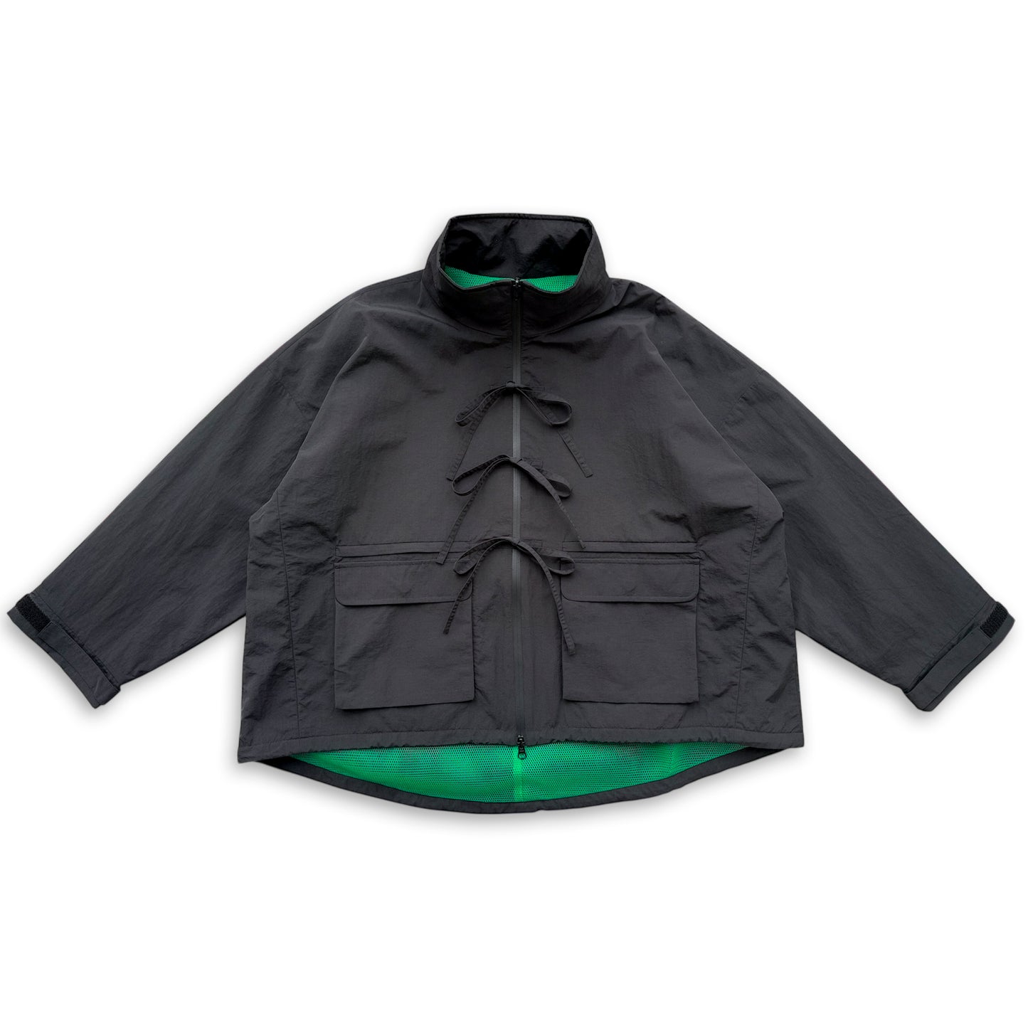 FRONT RIBBON JACKET (BLACK)