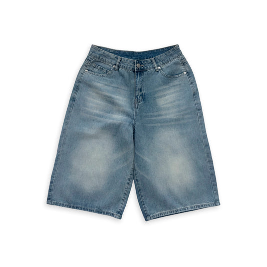 WIDE LEG DENIM SHORTS (LIGHT BLUE)